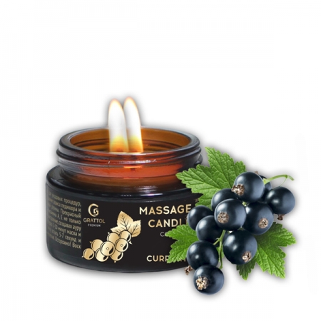 Grattol Premium Massage Candle Currant - массажная свеча на кокосовом воске с ароматом Смородины, 30ml